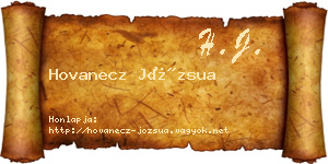 Hovanecz Józsua névjegykártya